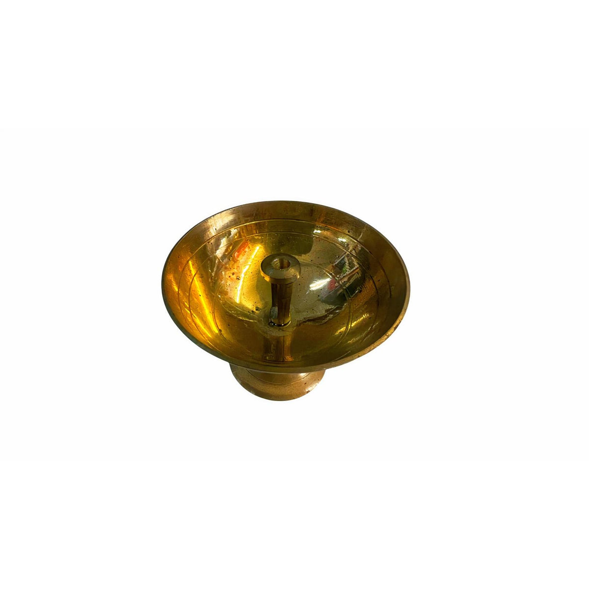 Golden Brass Jyoti Diya for Puja (Weight 60g)