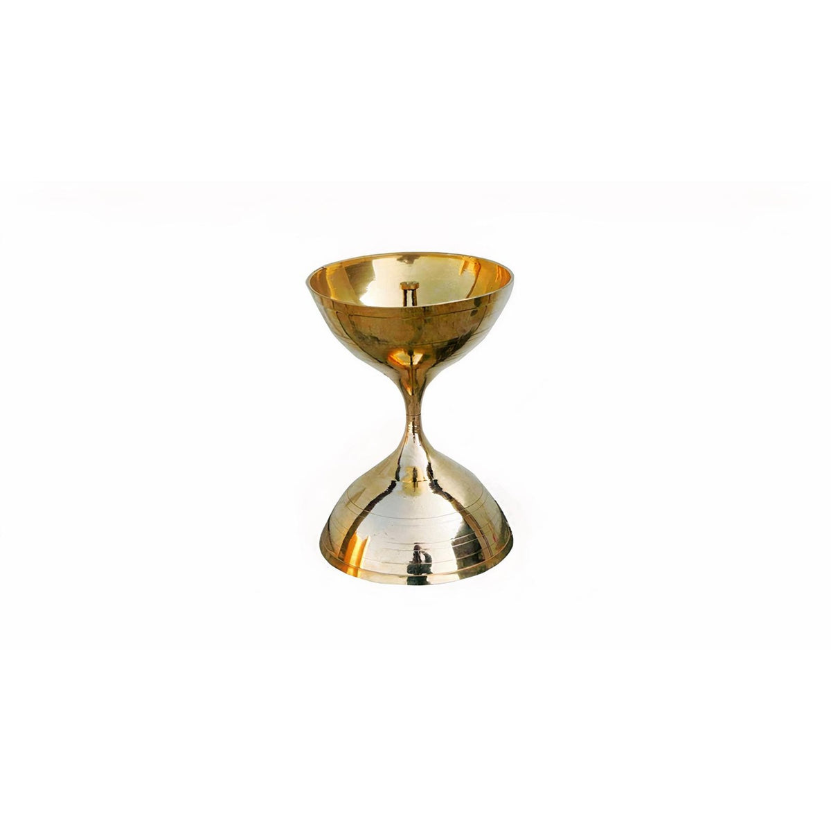 Golden Brass Jyoti Diya for Puja – Long (Weight 60g)