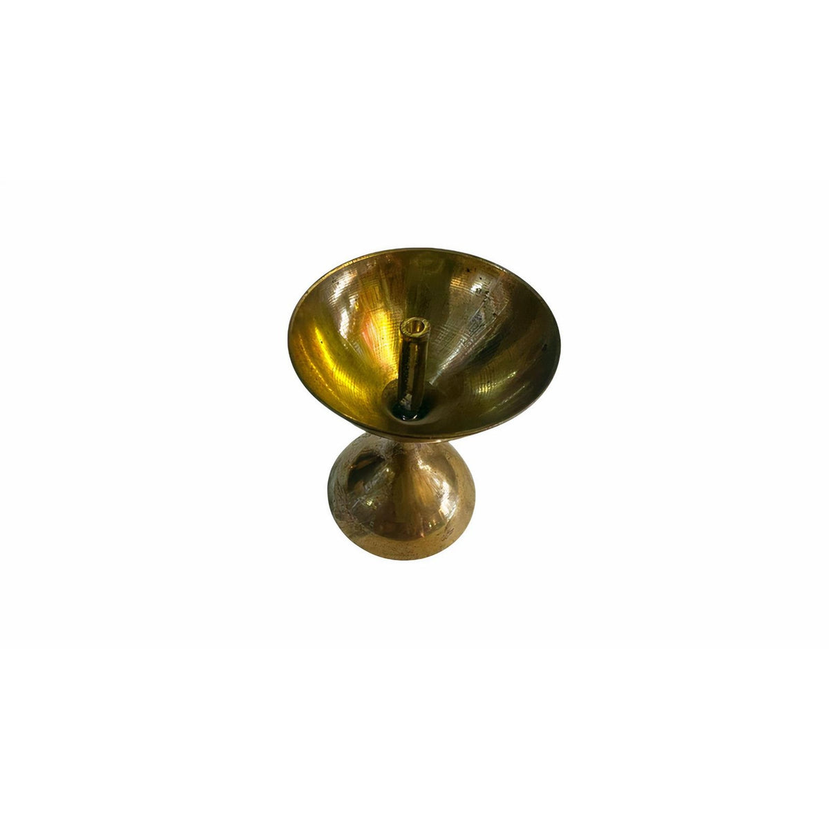 Golden Brass Jyoti Diya for Puja – Big Size (Weight 60g)