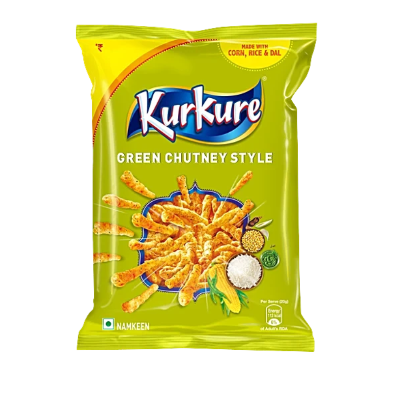 Kurkure Green Chutney – 90g | Crunchy Indian Snack with Tangy Masala Flavor