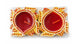 Hand-Painted Lotus Clay Wax Diyas – Pack of 2